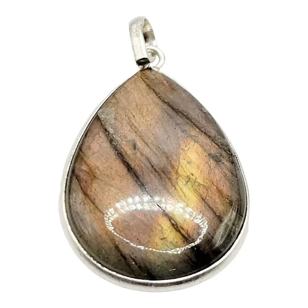 Labradorite Gemstone 925 Sterling Silver Jewelry Pendant 1.75